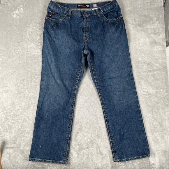 Ariat Other - Ariat Jeans Mens Sz 42x32 M4 FR Relaxed Boot Cut Medium Wash Fire Resist Work